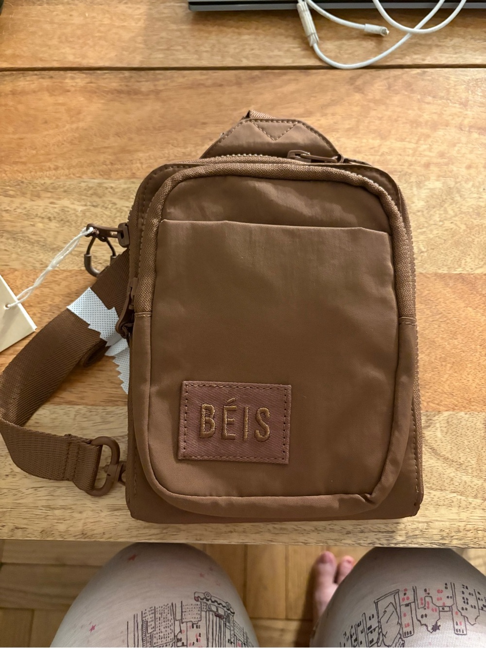 BEIS Brown La Bandouliere Crossbody Sling Bag NWT